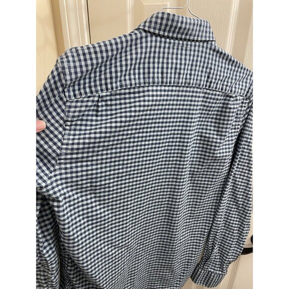 Faherty Blue and White Checkered Casual Button Down Shirt - Picture 9 of 12